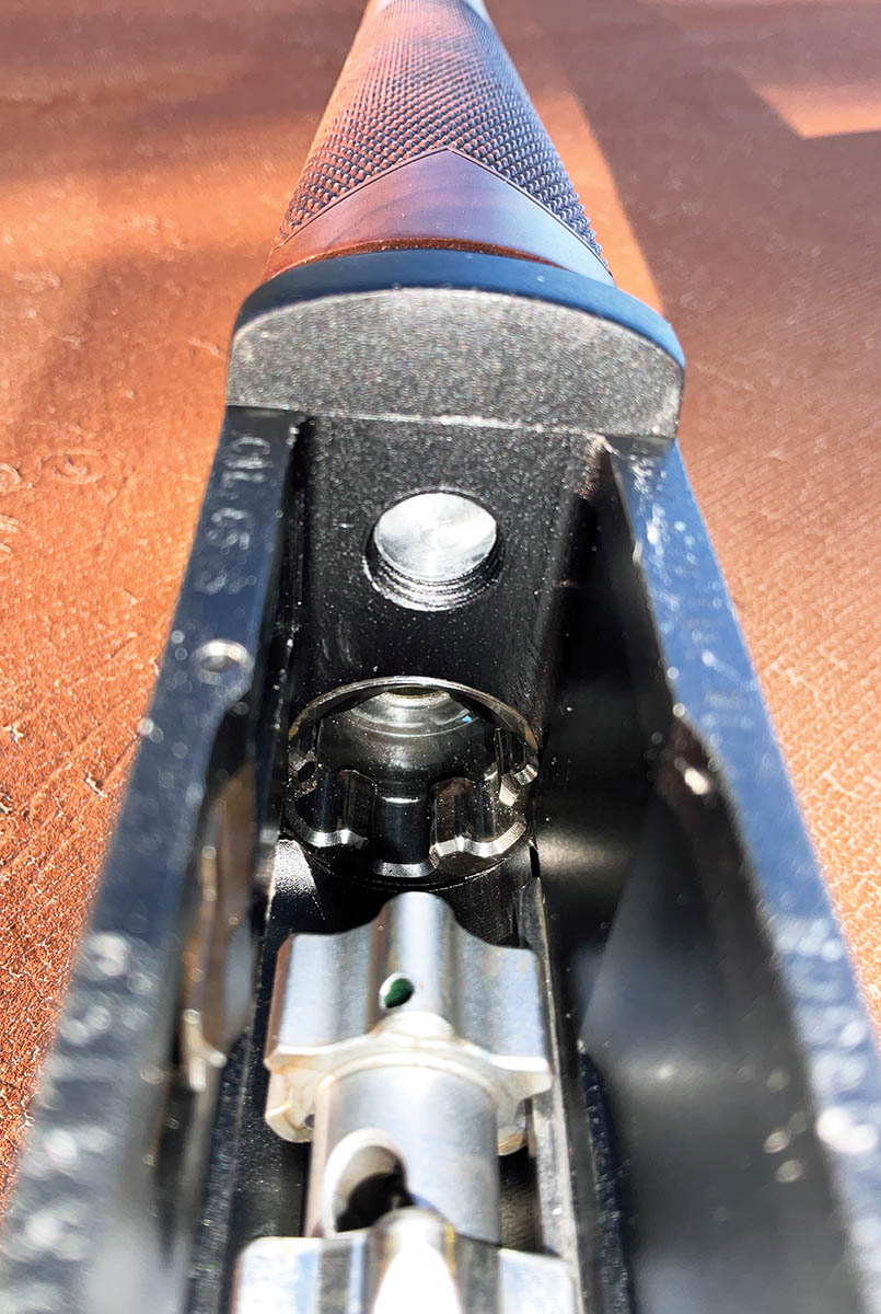 The six-lug bolt provides a secure locking platform.